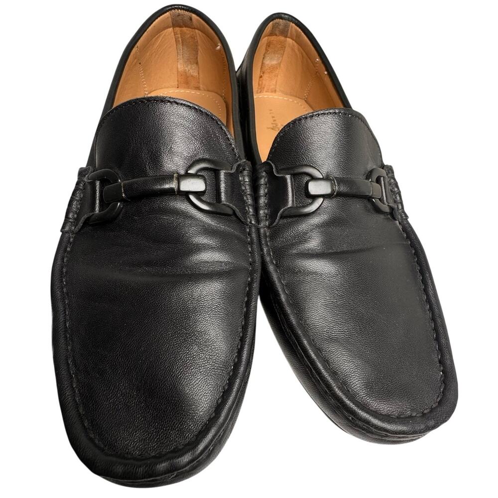Alan Payne Como Black Leather Horsebit Driving Mocs Loafer Preppy Men Sz 11.5 EC - Picture 7 of 13